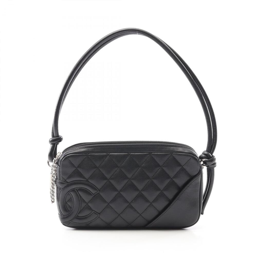 Chanel Cambon Handbag Leather Black